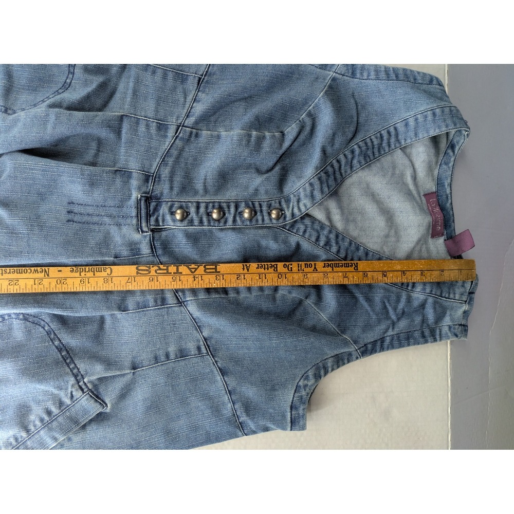 Taillissime La Redoute Denim Midi Dress 16W Y2K Sleeveless Tie Back Pockets Boho - Picture 12 of 13